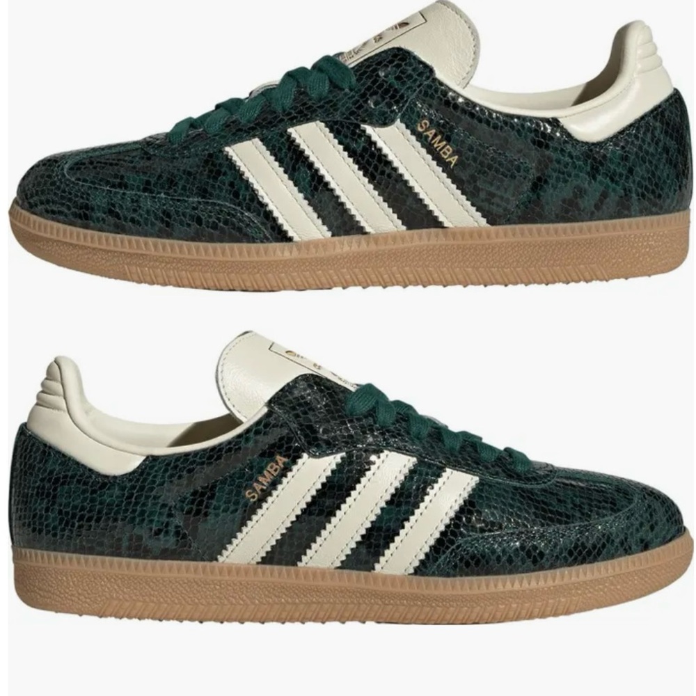 Adidas Samba green Snakeskin Sneakers Size 8.5
